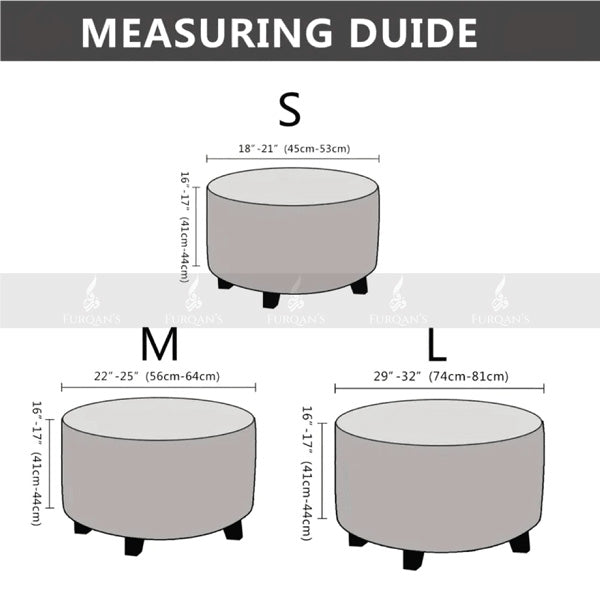 Round Bubble Stuff Fitted Stool Cover (Beige Color)