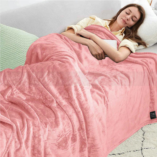 Super Soft AC Fleece Blanket (Dusky Rose Color)