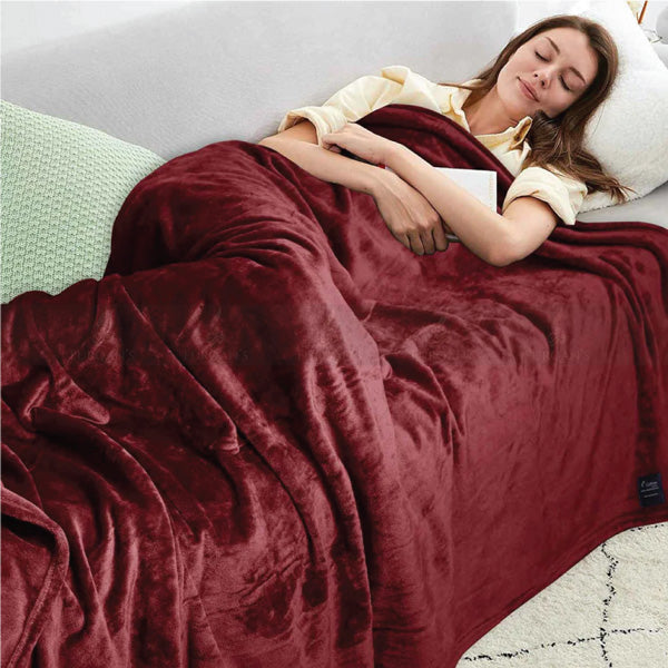 Super Soft AC Fleece Blanket (Maroon Color)