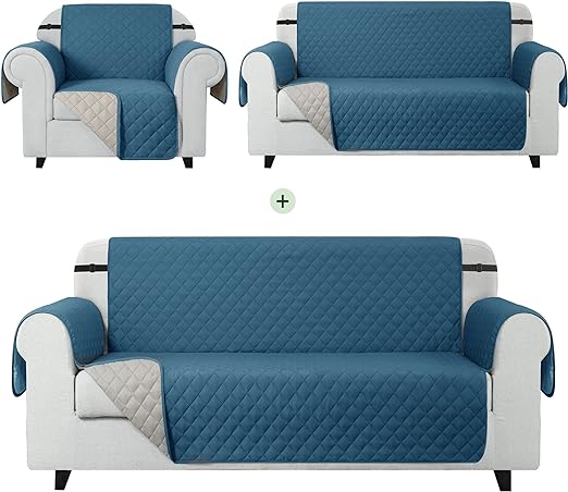 Ultrasonic Quilted Cotton Sofa Protector - Purple