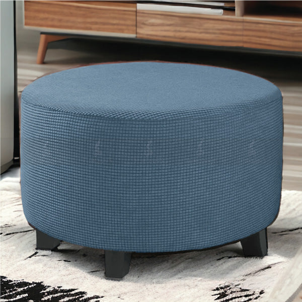 Round Bubble Stuff Fitted Stool Cover (Blue Color)