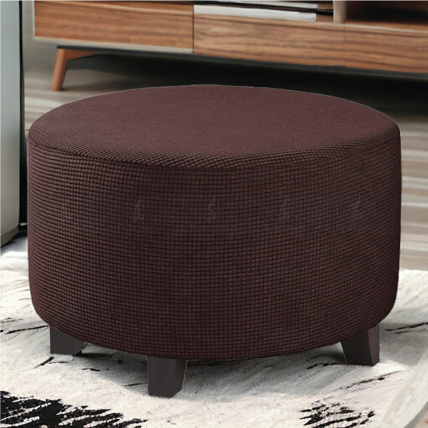 Round Bubble Stuff Fitted Stool Cover (Brown Color)