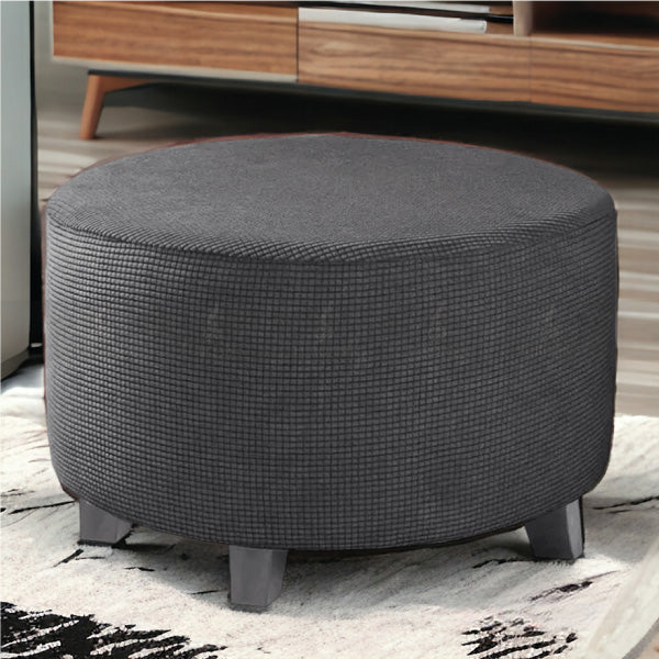 Round Bubble Stuff Fitted Stool Cover (Grey Color)