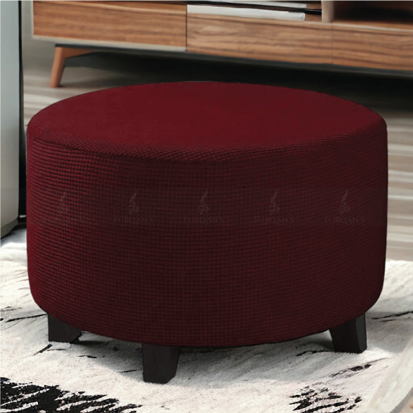Round Bubble Stuff Fitted Stool Cover (Maroon Color)