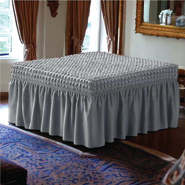 Square Bubble Stuff Frill Style Puffy Cover (Grey Color)