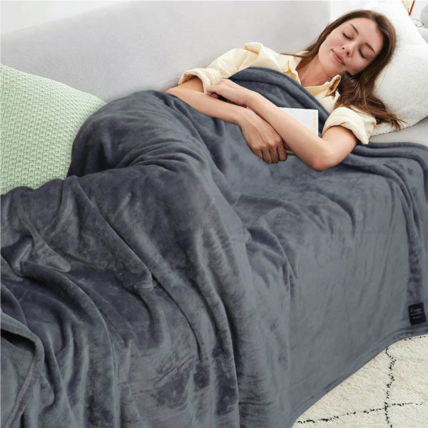 Super Soft AC Fleece Blanket (Dark Grey Color)